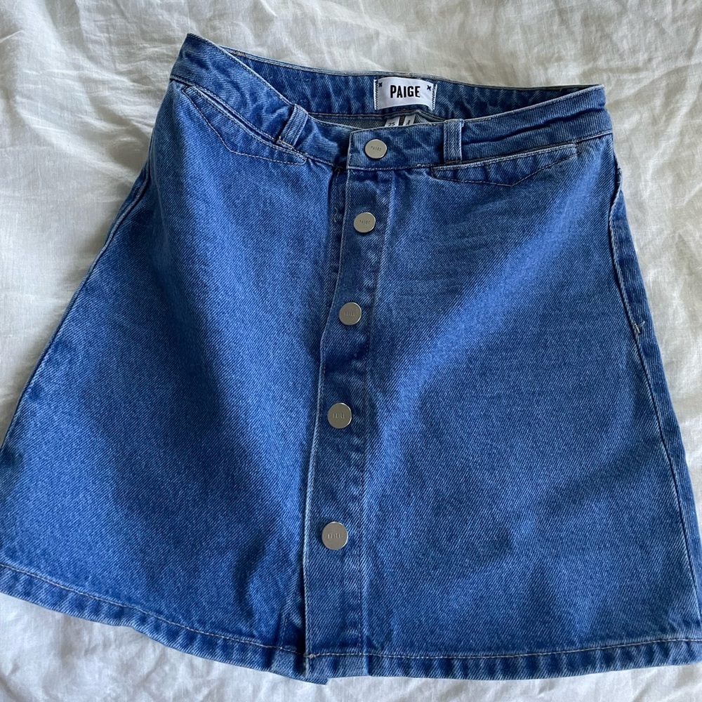 Paige button front jean skirt